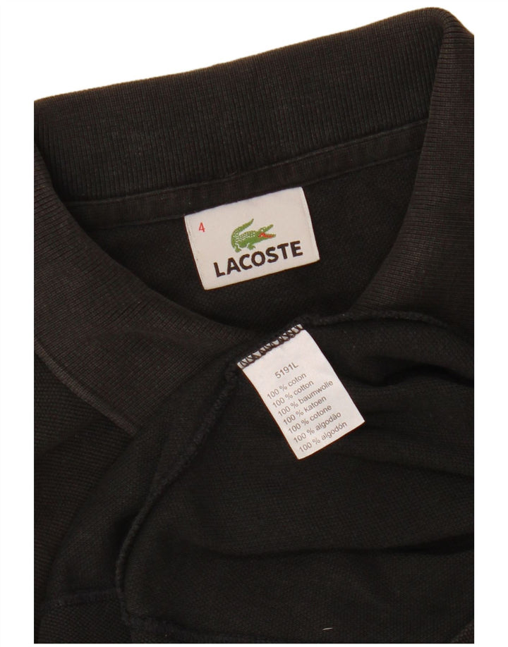Camisa polo masculina Lacoste tamanho 4 médio algodão preto