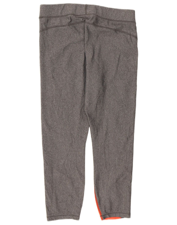 Under Armour Womens Capri Leggings UK 14 Grande Poliéster Geométrico Cinza