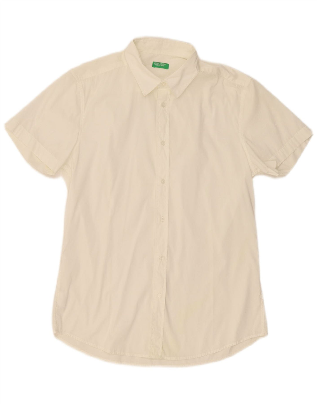 Camisa masculina de manga curta Benetton grande algodão branco