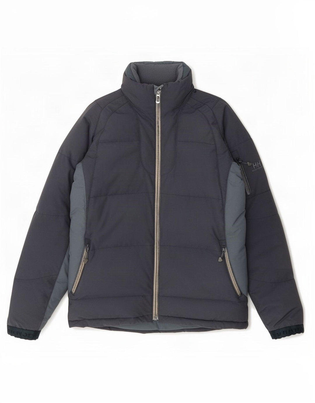 Jaqueta acolchoada masculina Helly Hansen UK 36 pequena azul marinho colorblock nylon