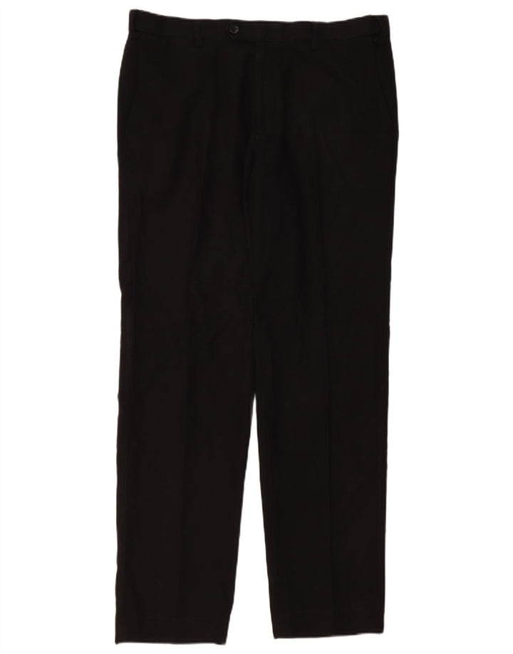 Calça masculina Marks & Spencer sob medida W36 L33 poliéster preto
