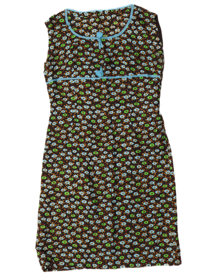 Conjunto feminino VINTAGE manga 3/4 de 2 peças Reino Unido 14 médio preto floral