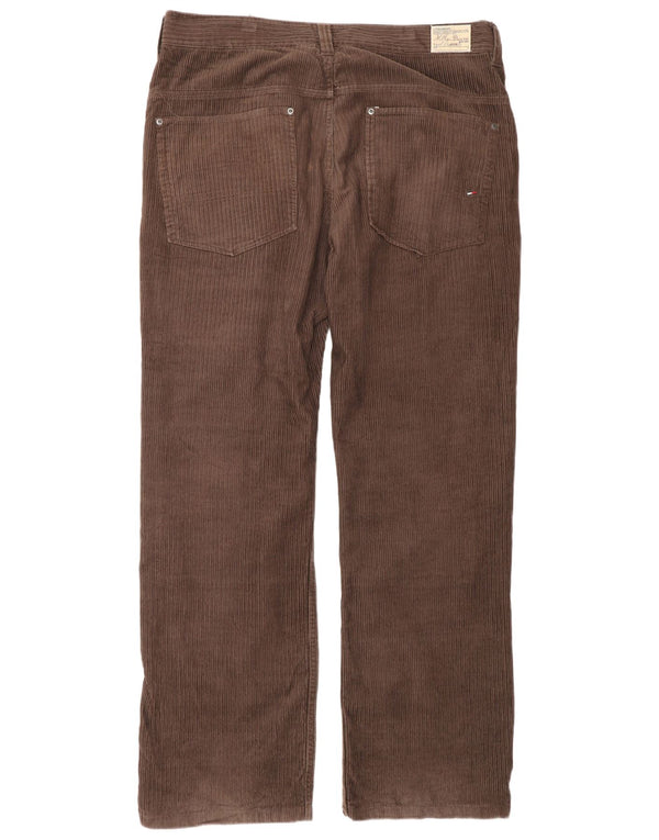 Calça masculina reta de veludo Tommy Hilfiger W38 L34 algodão marrom