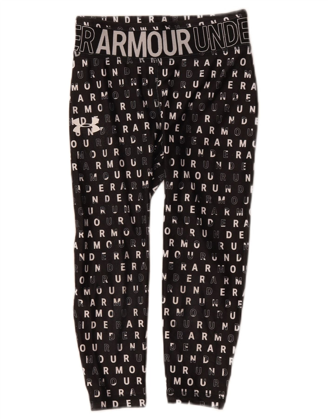 Under Armour Girls Graphic Leggings 7-8 anos pequeno poliéster preto