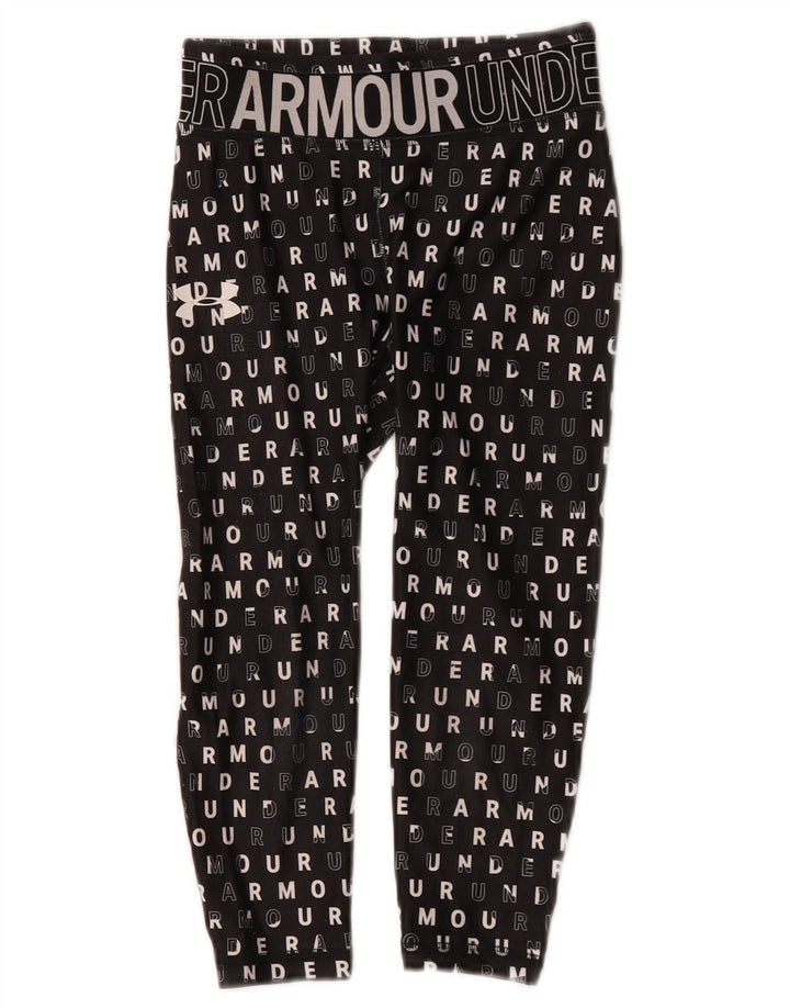 Under Armour Girls Graphic Leggings 7-8 anos pequeno poliéster preto