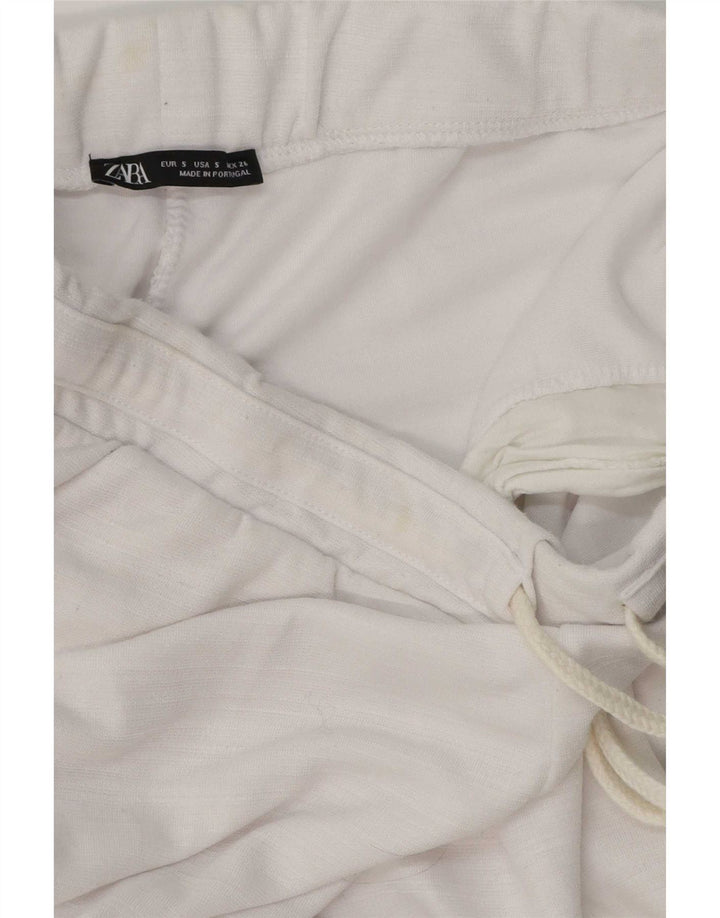 Calça de treino feminina Zara UK 10 pequena branca