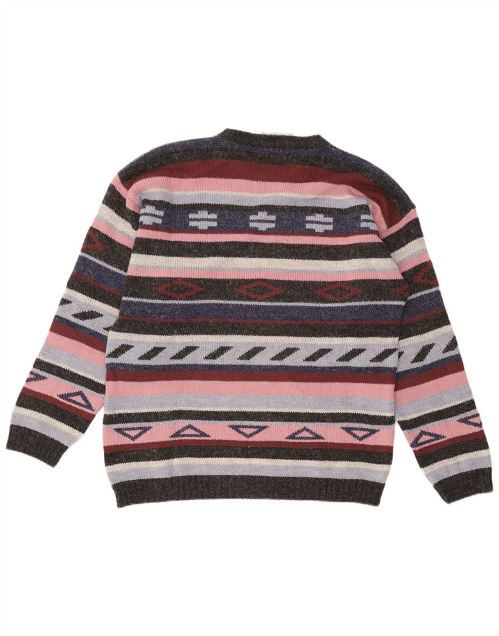 Suéter feminino MULTIBLU com gola redonda UK 18 XL multicolorido asteca