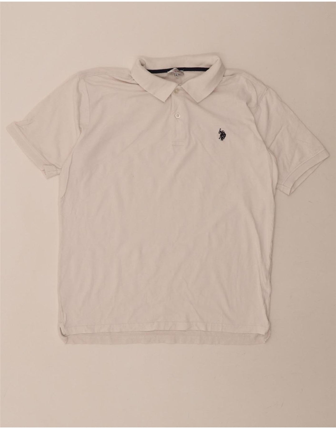 U.S. POLO ASSN. Mens Polo Shirt XL White Cotton Vintage U.S. Polo Assn. and Second-Hand U.S. Polo Assn. from Messina Hembry 