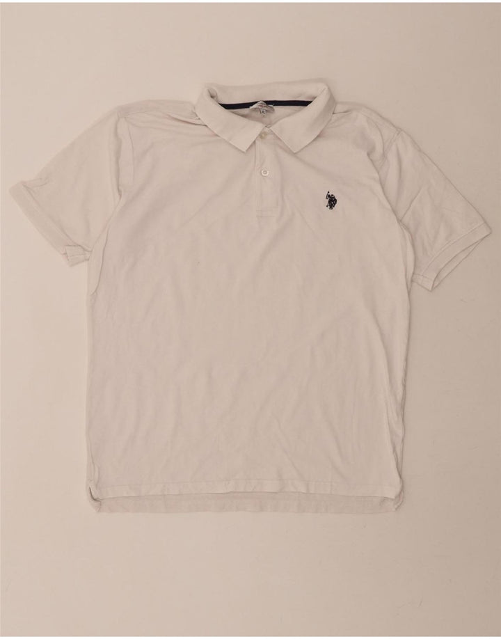 U.S. POLO ASSN. Mens Polo Shirt XL White Cotton Vintage U.S. Polo Assn. and Second-Hand U.S. Polo Assn. from Messina Hembry 