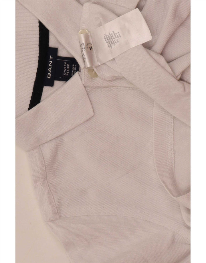 Camisa pólo regular de manga comprida Gant Boys 7-8 anos algodão branco