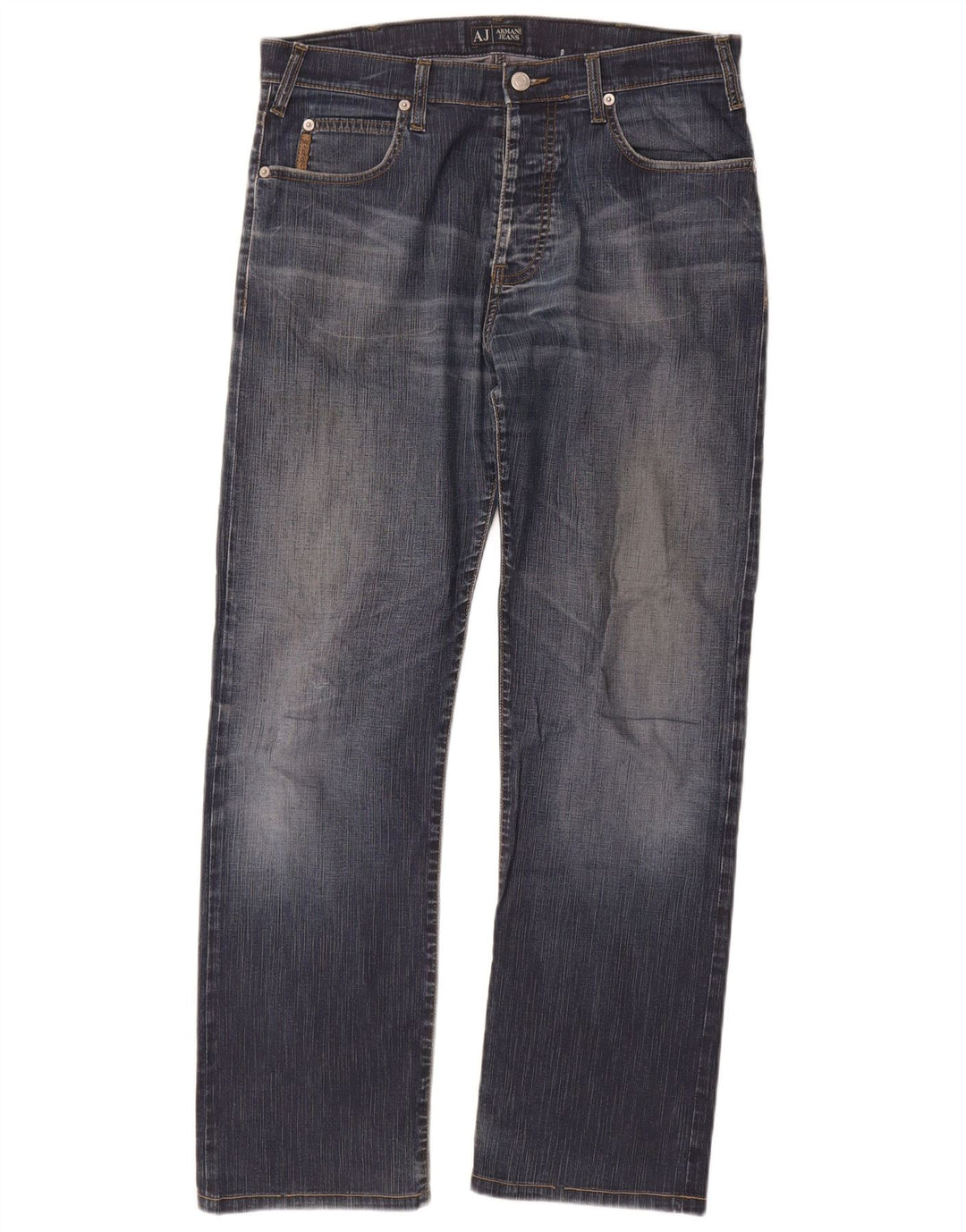 Calça jeans reta masculina Armani W33 L29 algodão azul
