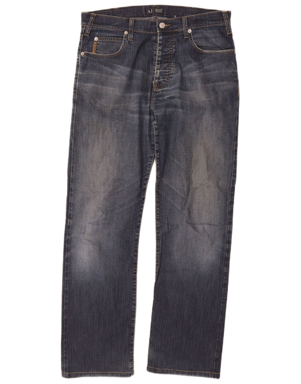 Calça jeans reta masculina Armani W33 L29 algodão azul