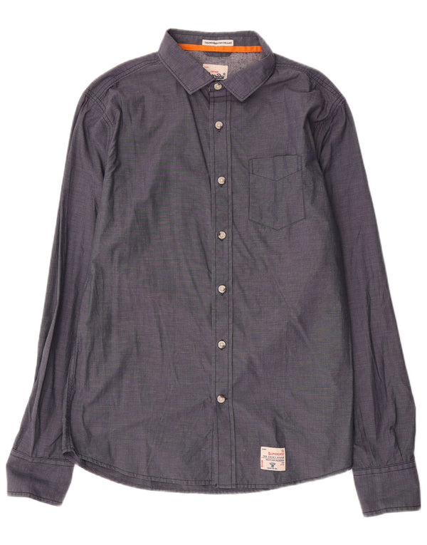 Camisa masculina Superdry XL azul marinho algodão