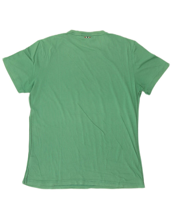 Camiseta gráfica masculina Napapijri Top XL algodão verde