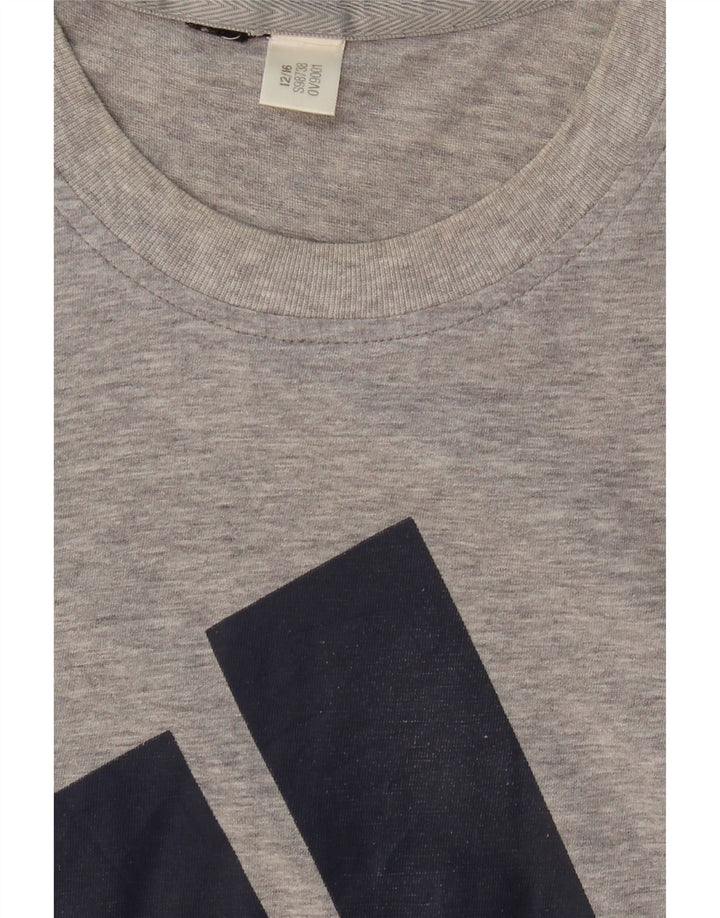 ADIDAS Camiseta masculina gráfica grande cinza
