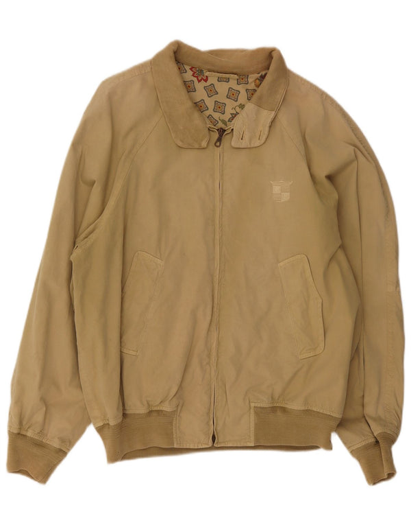 Jaqueta bomber masculina vintage UK 40 algodão bege grande