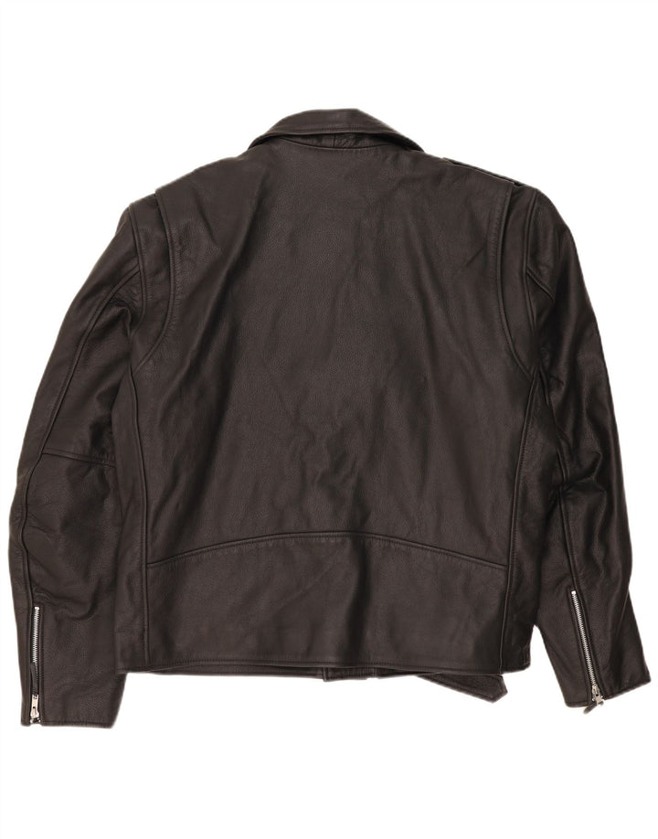Jaqueta de couro masculina para motociclista Highway 1 Reino Unido 52 4XL couro preto