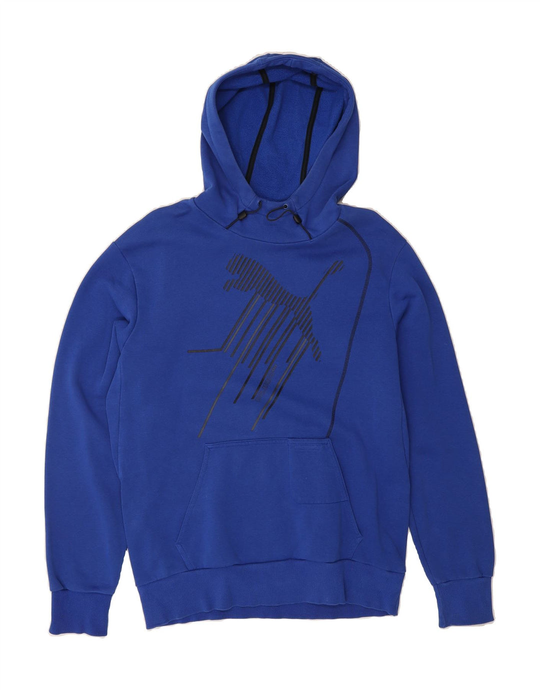 PUMA Mens Graphic Hoodie Jumper Medium Blue Cotton Vintage Puma and Second-Hand Puma from Messina Hembry 