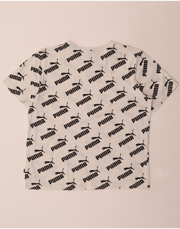Puma Mens Graphic T-Shirt Top Médio Algodão Branco