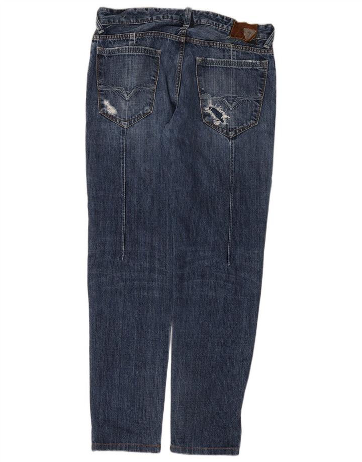 Guess Calça jeans masculina desgastada W31 L30 azul algodão
