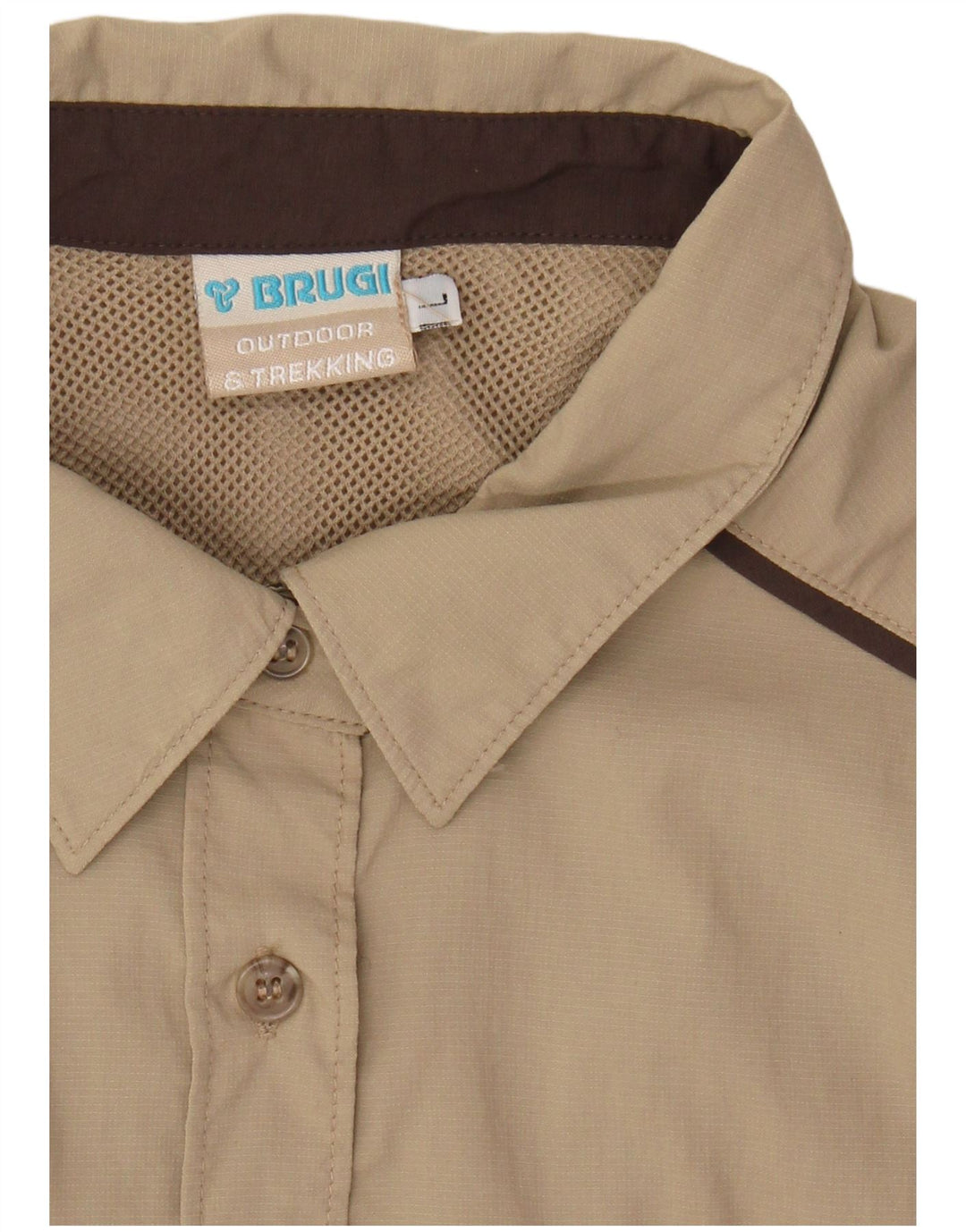 Camisa feminina BRUGI UK 16 grande poliamida bege
