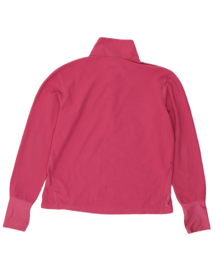 Adidas feminino zip neck pulôver treino top reino unido 12/14 médio rosa