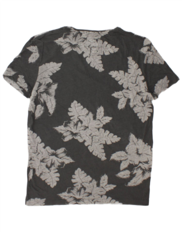 Camiseta masculina All Saints Top cinza médio floral algodão