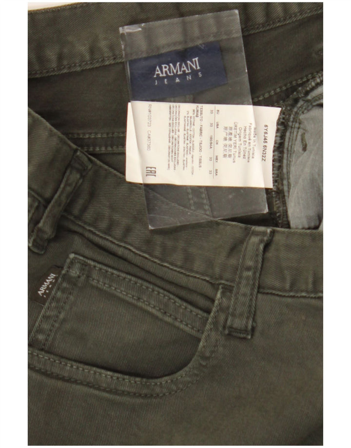 Armani Mens Slim Jeans W33 L28 Algodão Verde