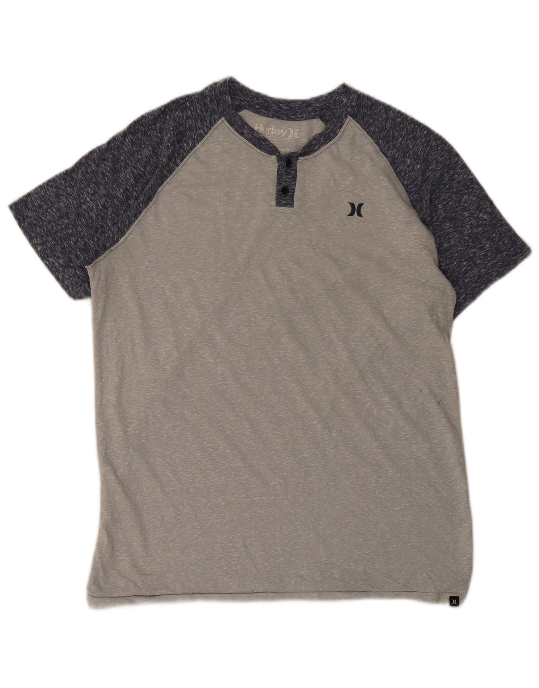 Camiseta masculina Hurley Premium Fit superior cinza médio poliéster colorblock