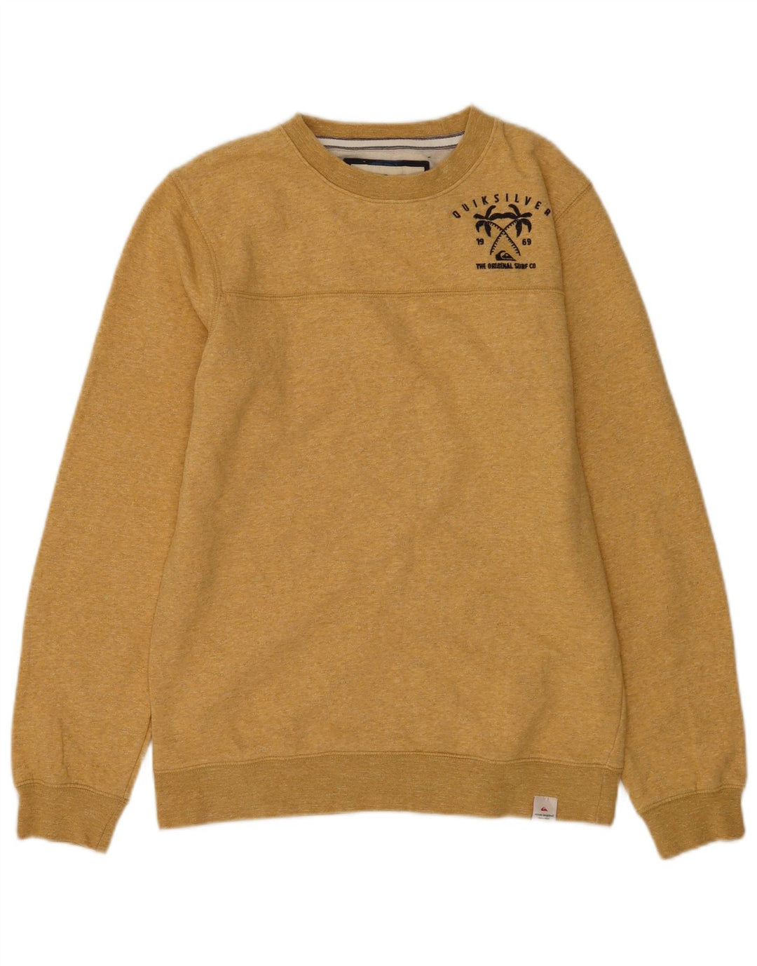 Quiksilver moletom masculino jumper pequeno algodão amarelo