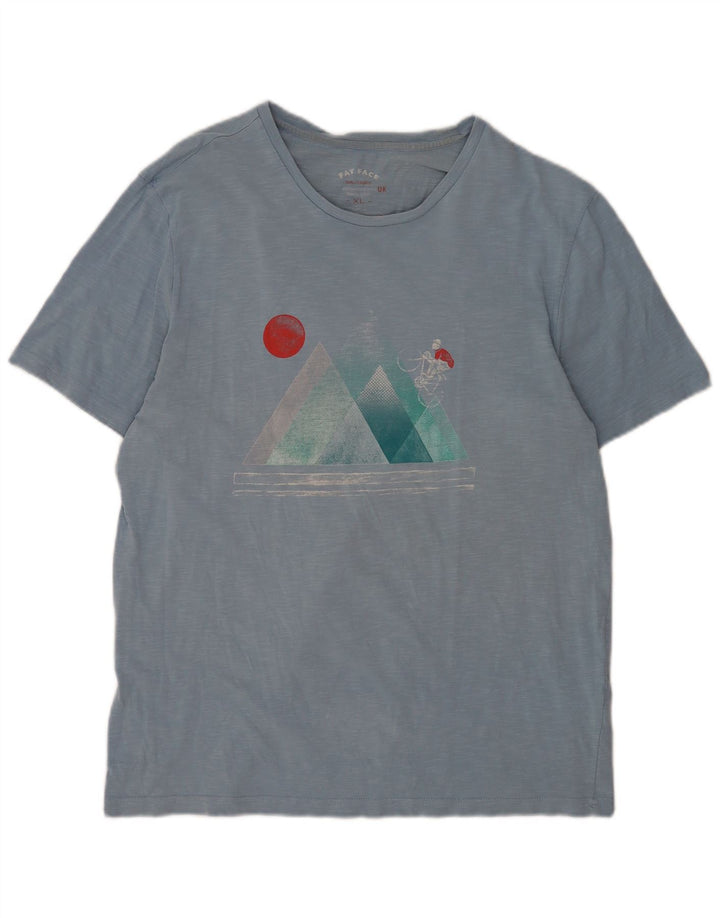 Camiseta gráfica masculina Fat Face Top XL algodão azul
