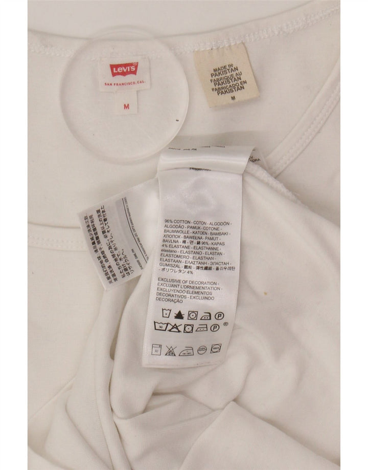 Camiseta feminina LEVI'S UK 12 algodão branco médio