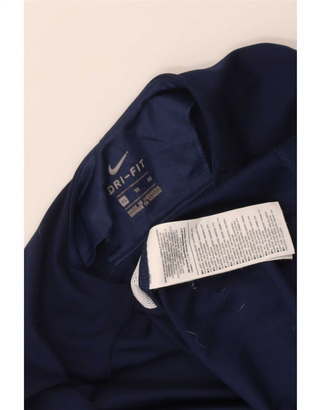Nike Mens Dri Fit Zip Neck Pullover Treino Top XL Azul Marinho Poliéster