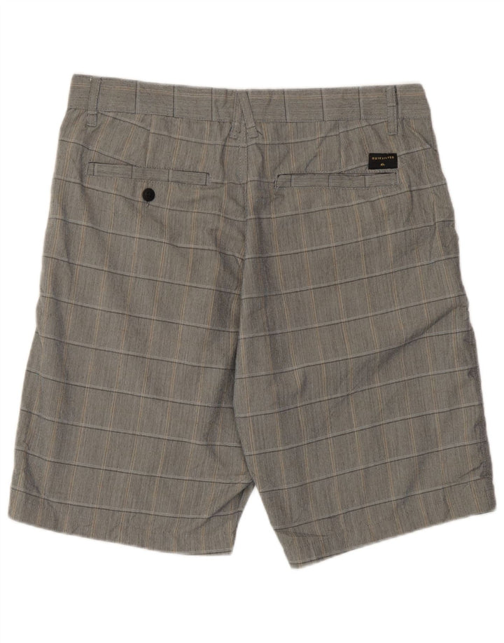 Quiksilver Mens Regular Fit Chino Shorts W32 Poliéster Xadrez Cinza Médio