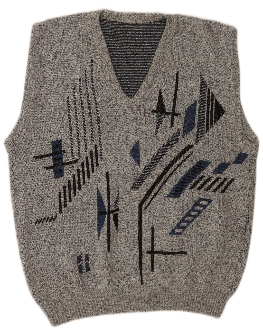 Colete masculino vintage regata EU 50 poliacrílico geométrico cinza médio