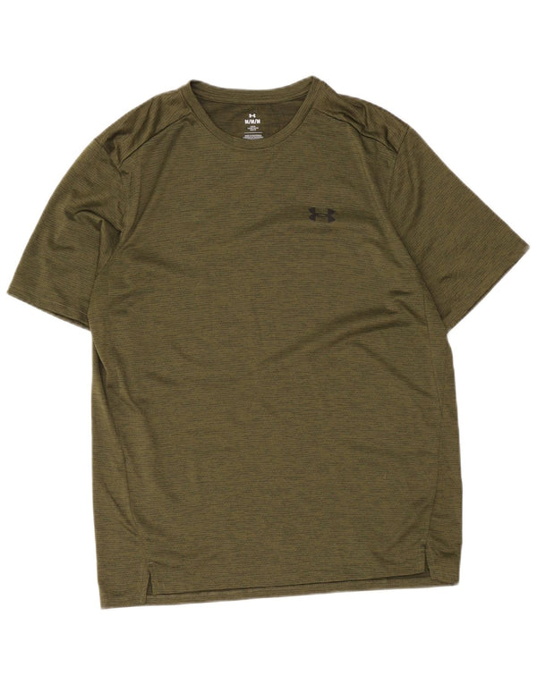Camiseta masculina Under Armour Top médio cáqui salpicado