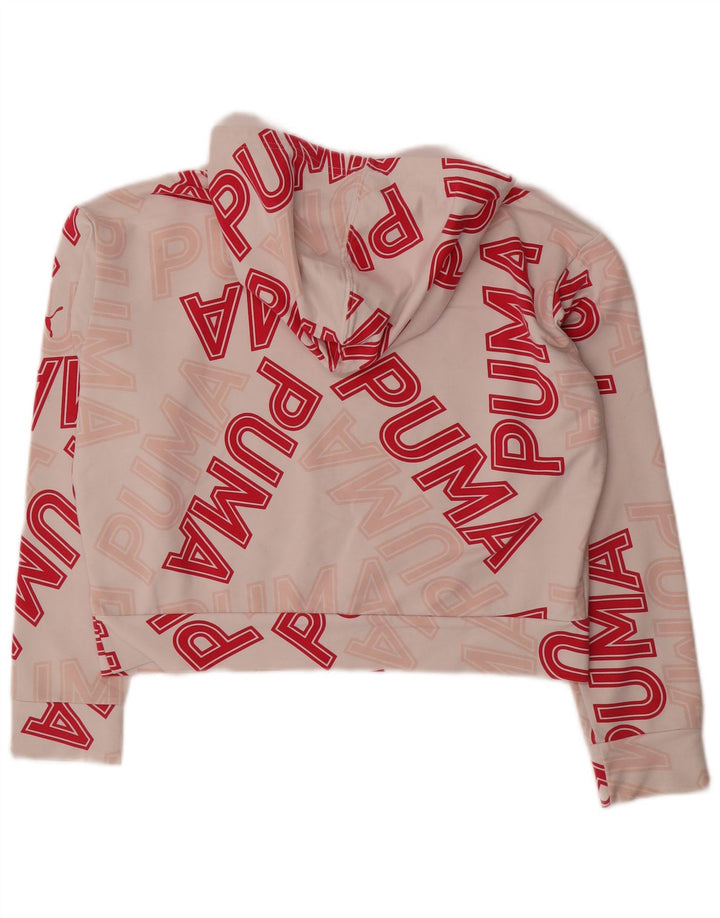 Jumper com capuz gráfico feminino PUMA 13-14 anos algodão branco