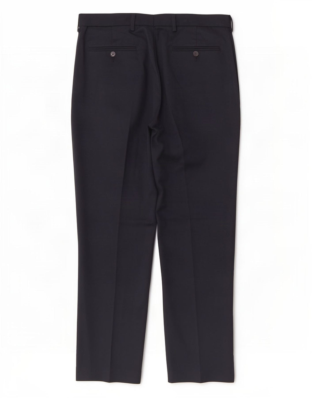 Calça masculina de terno regular Marks & Spencer W36 L31 azul marinho poliéster