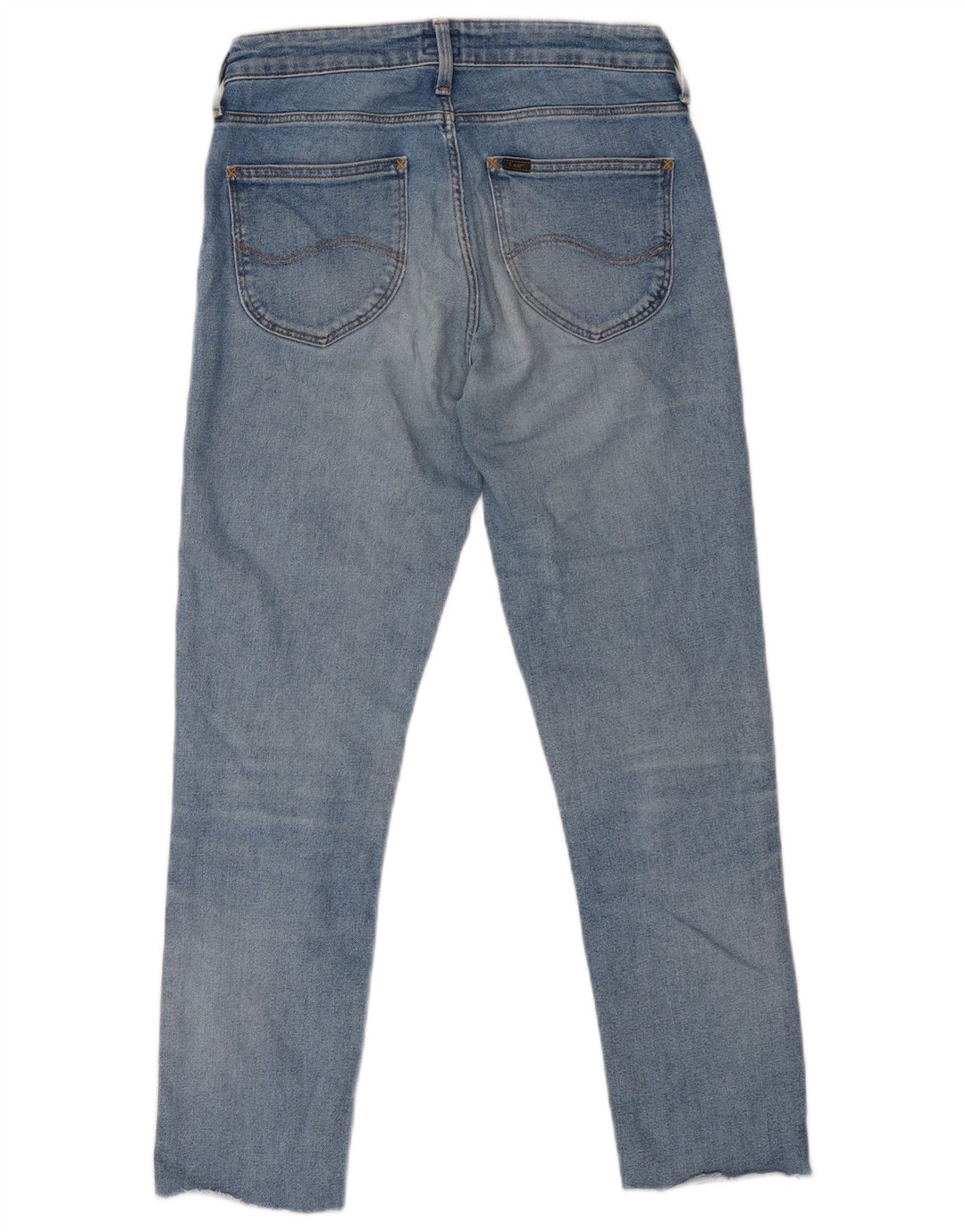 LEE Mens Jeans Cônicos Recortados W28 L26 Azul