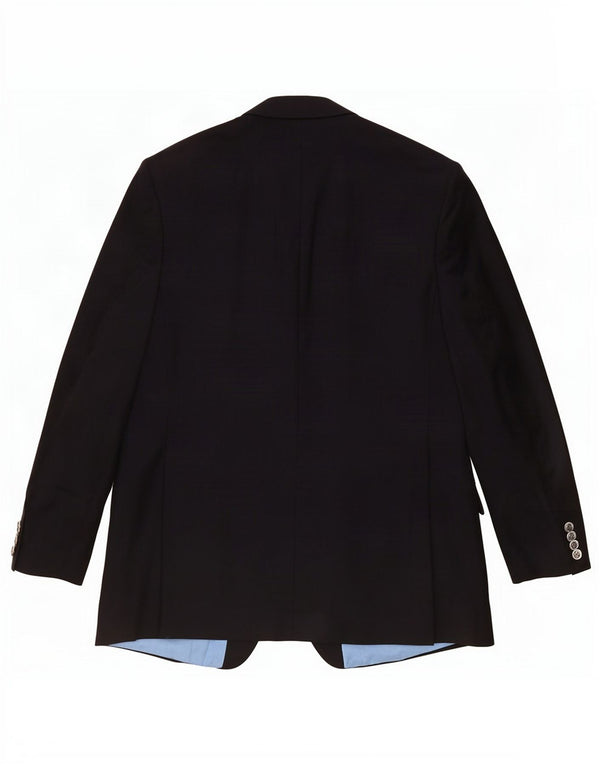 Jaqueta blazer masculina de 2 botões Marks & Spencer Reino Unido 42 grande azul marinho nova lã
