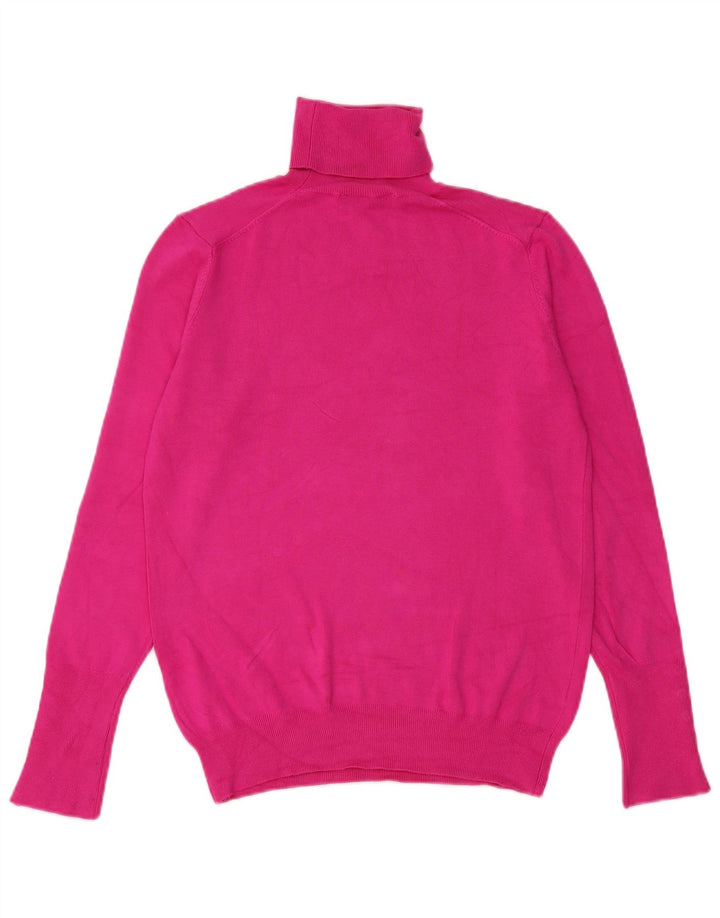 Zara Suéter feminino com gola redonda e gola alta Reino Unido 12 rosa médio