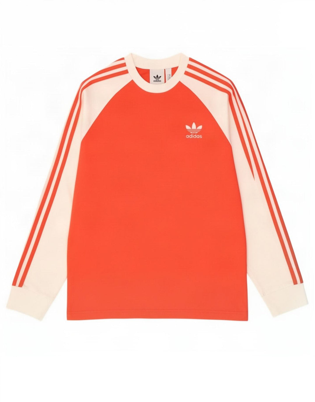 Adidas masculino top manga longa médio vermelho colorblock algodão