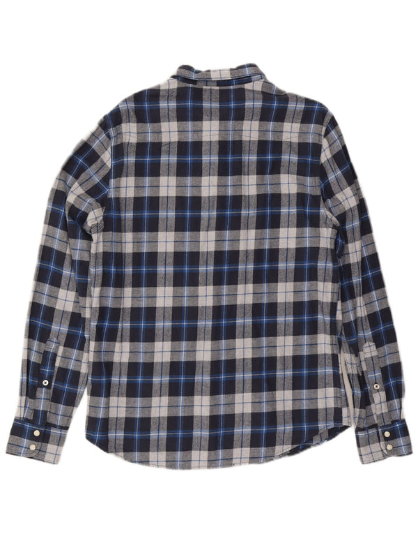 Camisa masculina Lee de flanela de ajuste regular, algodão xadrez azul médio