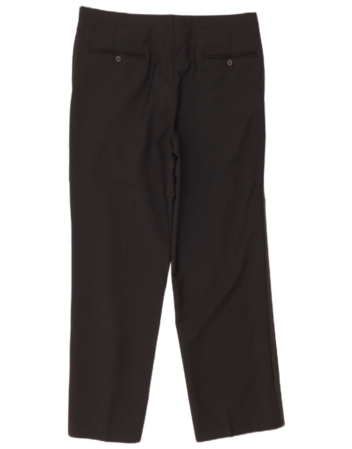 Calça de terno vintage masculina W36 L31 preta