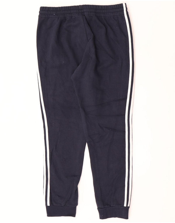 Calça de treino masculina Adidas Joggers grande algodão azul marinho