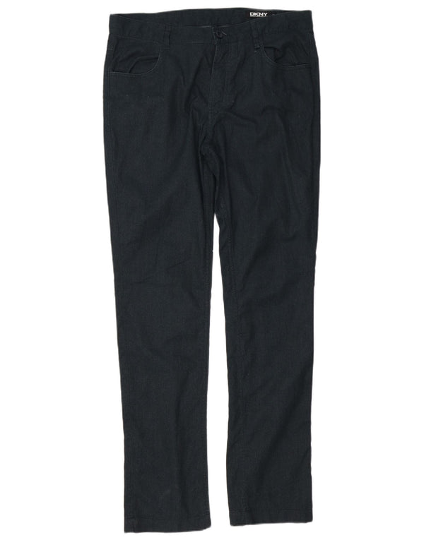 Calças Casuais Slim Masculinas Dkny W34 L34 Azul Marinho Algodão