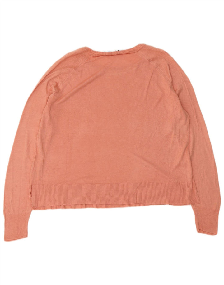 Zara blusa feminina oversized top UK 10 pequena viscose rosa