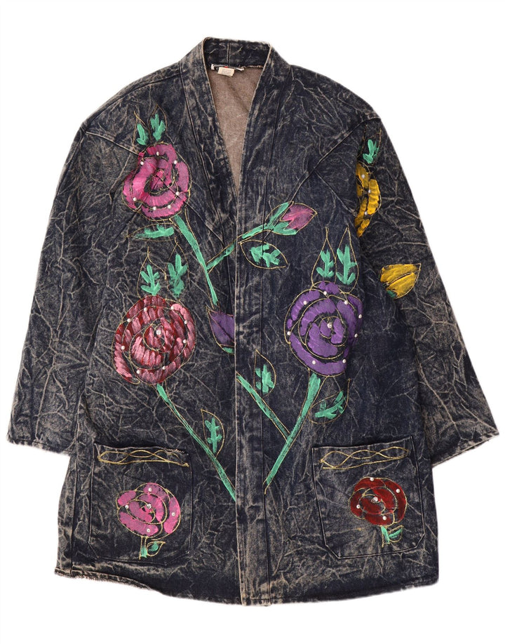 Casaco jeans feminino grande CHRISTIE OF CALIFORNIA US 14 XL azul marinho