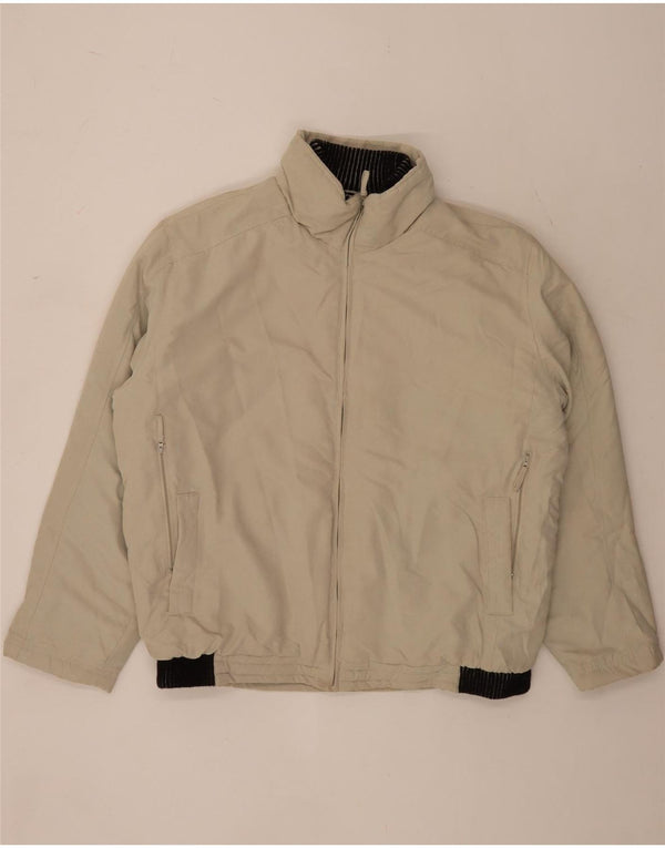 Jaqueta bomber masculina vintage UK 42 XL bege Colourblock poliéster
