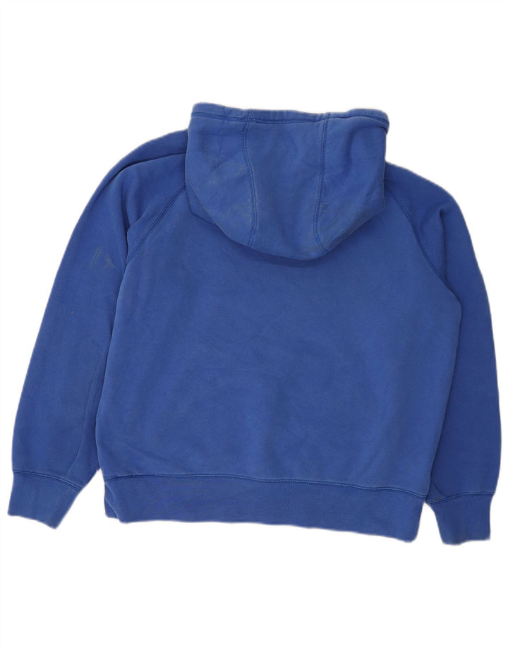 NIKE feminino oversized gráfico moletom com capuz UK 14 médio azul algodão